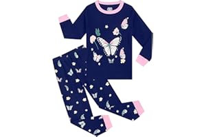 Gumyoss Pigiama per Bambine Set Pigiama per Bambini Cotone Maniche Lunghe Inverno Unicorno 2 Pezzi 3-12 Anni