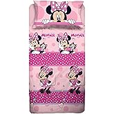 Minnie Mouse, Set Lenzuolo Letto Singolo, Completo Letto Singolo Disney, Lenzuolo Sopra, Lenzuolo Con Angoli, Federa, Rosa,Di