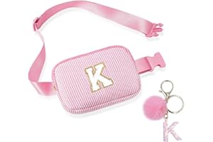 BLONWINER Crossbody Bags for Teenagers, Bum Bag with Cute Letter Chain for Women Friends Sister, Pop Gifts for Birthday and Festival, Personalized Bumbags Purse for Teen Girl (Pink K)