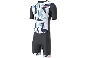 S SIKMA Men's Cycling Skinsuit Gel Padded One Piece Trisuit Bike Top Short Sublimated Design