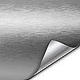 VVIVID XPO Silver Brushed Steel Car Wrap Vinyl Roll (0.5x5ft)