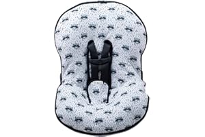 JYOKO KIDS Housse matelassée universelle en coton compatible avec Maxi Cosi (Muum, Chicco, Pebble, CabrioFix, Inglesina, BEBECONFORT, etc) (RACCOON TOWN)