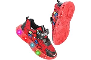 Jasmeko Baskets Lumineuses pour Enfants Garçons, Chaussures de Sport Course Dessin Animé Lumineux LED Basquet Sneaker