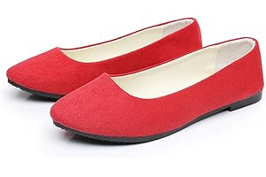 TIMWEEN Womens Lovely Ballet Flats with 26 Vibrant Colors, Ladies Indoor Outdoor Comfy Flat Shoes Pure Color Suede-Effect Upper Ballerina Pumps Portable Slip On Dolly Shoes