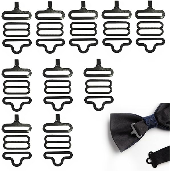 Set 50 Clip Per Papillon E Cravatte - Gancio Regolabile In Metallo, Colore Nero - Foto 12
