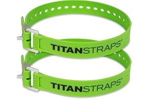 TITANSTRAPS Titan Industrial Straps – Strong & Simple Tie-Downs for Construction (Welders, DIY Home) & 1st Responders – 3 Year Warranty, Batch Tested – 70 lb. Working Load, Lime Green, 2-Pack