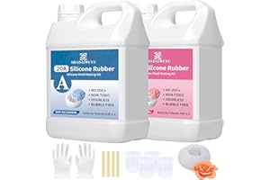 SHADAIWUYU Silicone pour Moulage 20A,4000ml Silicone Liquide Transparent, Mélanger 1:1 de Caoutchouc Silicone à Séchage Rapide pour les Moulage,Savons Artisanaux, Bougies, Moules en Résin