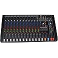 kh Professional 12 Channel Audio Mixer, 11 Mono & 1 Stereo Channel, Mixing Console and Two Aux Paths w/USB Audio Interface, BT Function, 16 DSP Effects, 7-Band EQ, For Studio, Stage (12 Channel)