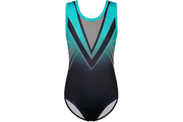 ZNYUNE Fille Justaucorps Gymnastique Danse Multicolor Imprimée sans Manches pour 3-12 Ans
