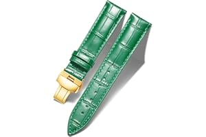 BINLUN Leather Watch Bands Replacement Alligator Pattern Watch Strap for Men Women with Silver/Gold/Rose Gold Butterfly Deployment Buckle 12mm 13mm 14mm 16mm 17mm 18mm 19mm 20mm 21mm 22mm 23mm 24mm