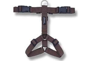 Animal Connection Pettorina ad H per Cani. 5 Punti di Regolazione. Disponibile in Tanti Colori. Leggera e Resistente. (L, Marrone)