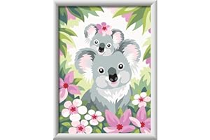 Ravensburger CreArt 28984 - Süße Koalas - Malen nach Zahlen für Kinder ab 9 Jahre, Malset mit Rahmen, Pinsel und Acrylfarben, Geschenk für Mädchen und Jungen