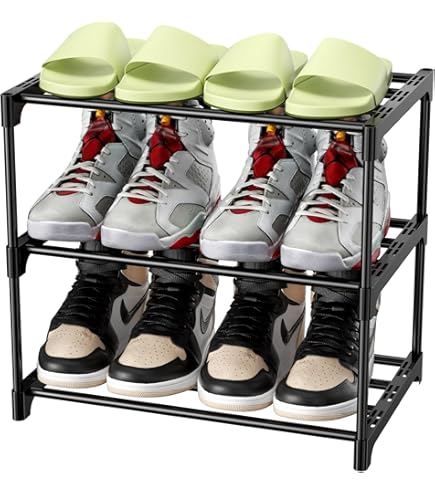 Spetebo Metall Schuhregal Grau, Ausziehbar 62-118 Cm, 2 Ablagen Für Ca. 12 Paar Schuhe