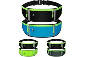 DORNNA® 2x1 Marsupio Running, Marsupio da Corsa Impermeabile per Uomo e Donna, per Escursioni, Fitness, Viaggi, Corsa, Pocking, Accessori, Cintura Elastica. (Nero e Blu)