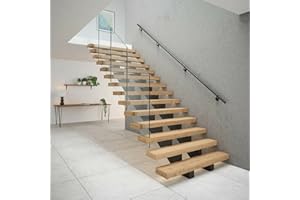 Rothley Matt Black Internal 3.6m Easy Fit Stainless Steel Staircase Handrail Kit, KMB3600I