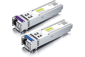 10Gtek a pair of 1.25G SFP Bidi Transceiver 1000Base-BIDI,1490nm/1310nm SMF,up to 20km,for Cisco GLC-BX-D,Ubiquiti UniFi UF-SM-1G-S, Mikrotik, D-Link, Netgear and More