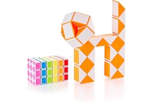 CUBIDI® Magic Snake Cube | Jouet de Poche pour Les Enfants de 4 à 8 Ans | Cadeau Anniversaire Enfants invites | Cadeau pour élèves - 36 Blocs | 2,3 mm x 1,8 mm | Orange