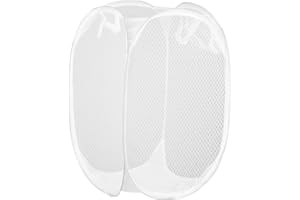 WORAHROE Cesto plegable para la colada, cesta plegable para la colada, cesta grande de malla con bolsillo lateral para guardar ropa, cesta de tela plegable para habitación de los niños, para acampada y viajes,