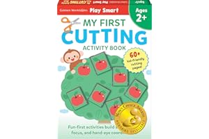 Play Smart My First Cutting Book 2+: Preschool Activity Workbook with 70+ Stickers for Children with Small Hands Ages 2, 3, 4: Basic Scissor Skills (Mom's Choice Award Winner)