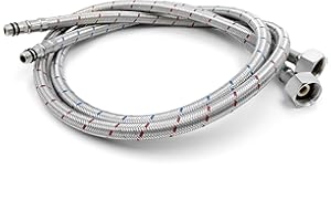 Xcel Home 2 connettori flessibili M10 (10 mm) x 1/2 BSP (900 mm) per rubinetto, per lavello da cucina, miscelatore monoblocco flessibile, in acciaio inox intrecciato, antiruggine, senza piombo e
