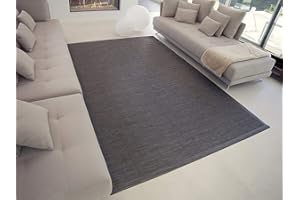 TEJIDOS EL MUNDO Alfombra Vinilo Lisa - Gris, 070x140 cm.