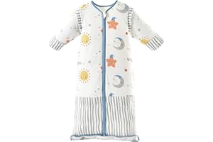 Chilsuessy Zimowy śpiwór dziecięcy 2,5 Tog ze zdejmowanymi rękawami, śpiwór niemowlęcy, bawełna ekologiczna, całoroczny śpiwór dla chłopców i dziewczynek