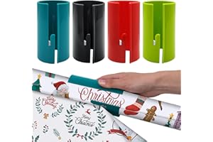 Eurtes Coupe-papier d'Emballage 4PCS - Massicot Rouleau de Papier Cadeau pour Noël - Wrapping Paper Cutter