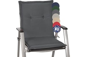 ‎BEAUTISSU Beautissu Niedriglehner Auflage Gartenstuhl 100x50x6 cm Loft NL - Sitzkissen Niederlehner Rückenkissen niedrig Stuhlkissen Schaumkern Füllung Kissen Graphit Grau