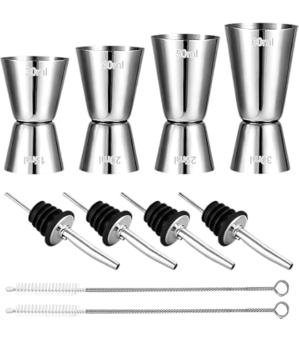 Lo Spirito Misura 25 Ml 50 Ml, Set Di 8 Misurini In Acciaio Inox Per