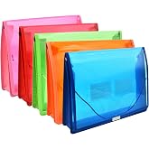 Expanding File Folder Document Organizer with Flap and Cable Closure, Transparent Waterproof, 2.8 Inch Expansion, Letter A4 f