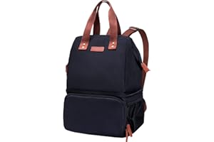 ZATOGOO Backpack Insulated Lunch Bag 20L Large Capacity Picnic Bag for Mem Women, Cooler Bag Lunch Box with Adjustable Back Strap for Work Picnic Camping Beach Hiking - Black