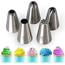 Suuker Spritztüllen-Set – 5 Große Edelstahl-Dekorationsspitzen Für Kuchen, Cupcakes & Kekse