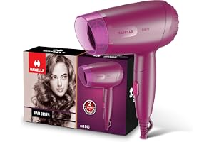 Havells 1000W Foldable Hair Dryer|Blow Dry for Men & Women|2 Temperature Settings|Travel Friendly|360° Radial Inlet| ThermoProtect Feature| HD1845