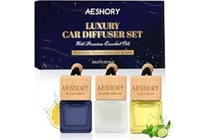 AESHORY Ambientador Coche Océano 3 X 8ml, Aceites Esenciales Naturales Colgante para Automóvil, Ambientadores Coche con Absorbe Olores, Regalo para Hombre y Mujer - Océano, brisa marina, sol & arena