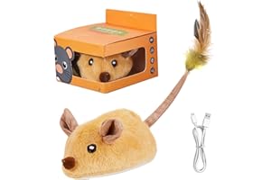 XJKLBYQ Jouets interactifs pour chats Led Chat Souris Jouets Rechargeables par USB avec Détecteur de Mouvement Souris Vivace Mobile Chat Jouet pour Chat d'intérieur Tuer l'ennui et l'entraînement | Jouets