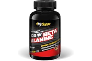 My Supps Beta Alanin 180 Kapseln – 4800 mg pro Tagesportion – 99% Reinheit – mit Vitamin B6 – Beta Alanine Aminosäure laborgeprüft – Booster für Ausdauer & Kraft, Made in Germany