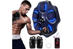 Lvelfe Music Boxing Machine,LED Elektronische Musik Boxing Machine mit Boxhandschuhen,9 Geschwindigkeitsmodi und Zählmodus Unterstützt Bluetooth, Geschenk Für Erwachsene und Kinder