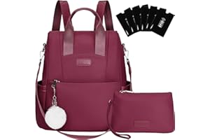 Eshow Anti-Theft Backpack Womens, 3-In-1 Small Rucksack Bag For Ladies, Casual Fashion Daypacks For Daily Use Traveling Work School Red