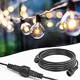 BOLWEO 10 m / 33 ft G40 Fairy Lights Extension, IP65 Waterproof 2-Pin LED Fairy Lights Extension Cable for G40 Globe Lights, 