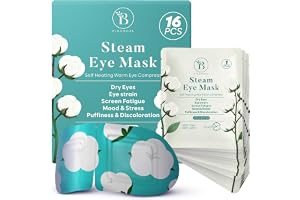 Doftfri ångögonmask 16 stycken självvärmande ögonmask | Värs upp till 45 grader på några minuter, perfekt för känsliga ögon på språng