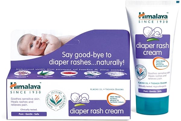 Himalaya Baby Diaper Rash Cream (100g) Relieves Rashes, reduces Redness & Irritation With Aloe Vera, Yashad Bhasma, Almond Oil