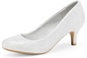DREAM PAIRS Women's LUVLY Court Shoes Sandals Bridal Wedding Party Low Heel Pump Shoes