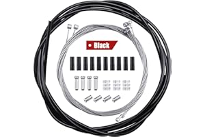 BOAO 4 Pieces Universal Bike Inner Brake Cable Housing Kit Bicycle Brake Cable Replacement for Mountain and Road Bike Gear Kit (Black)