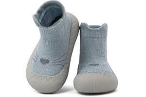 LACOFIA Zapatos Calcetines Primeros Pasos Bebé Niños Niñas Calcetines Antideslizantes Bebé con Suela de Goma