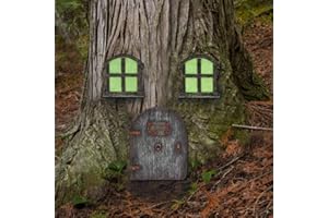 AGDLLYD Porta da Giardino in Miniatura per Fate, Accessori da Giardino Porte Fate Si Illuminano al Buio, Ideale per Giardini e per la Base di Alberi/Porta Rustica in Miniatura per Elfi e Fate (A)