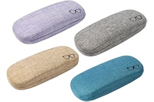 umorismo 4 Stücke Brillenetui Hardcase, Herren und Damen Brillenetui Hartschalen, Brillenetui Kinder Tragbare Sonnenbrillen Etui, Brillenetui für Sonnenbrillen und Brillen (4 farben)