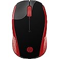 HP Wireless Mouse 200, Optical, 1000 DPI, Wireless connectivity upto 30ft (10m) - Red (2HU82AA)
