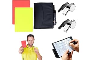 Olakin Referee Card Set, Referee Cards, PCV Red Card, Yellow Card with Pen Accessories and 2 Whistles, Crisp Sound Whistles for Coaches, Referees