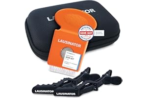 ‎LAUSINATOR Original 3-in-1 Lausinator mit Box, inkl. 2 Haarspangen | Läusekamm Nissenkamm für Kinder und Erwachsene aus Metall