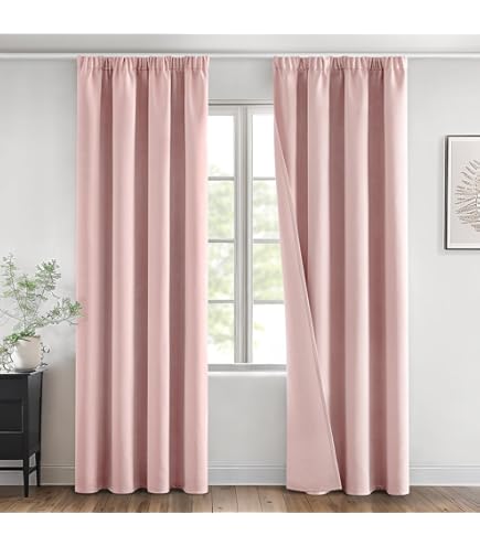 Joydeco Gordijnen met verborgen lussen, set van 2, H 245 x B 140 cm, donkergroen, verduistering, ondoorzichtig, lang gordijn, geluidsbescherming, stang-doorgang, verduisteringsgordijnen, slaapkamer